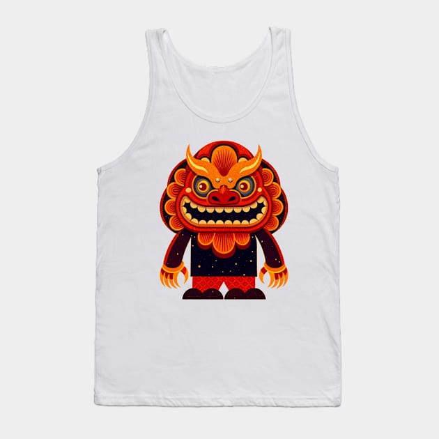 Japanese Demon Cartoon Tank Top by Ravenglow